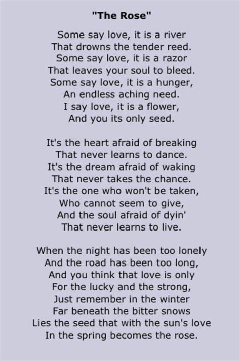 the rose lyrics